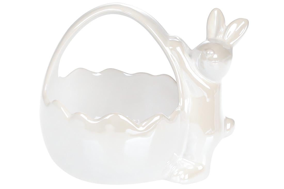 Великодній декоративний кошик Деко 14 см Білий (6534)