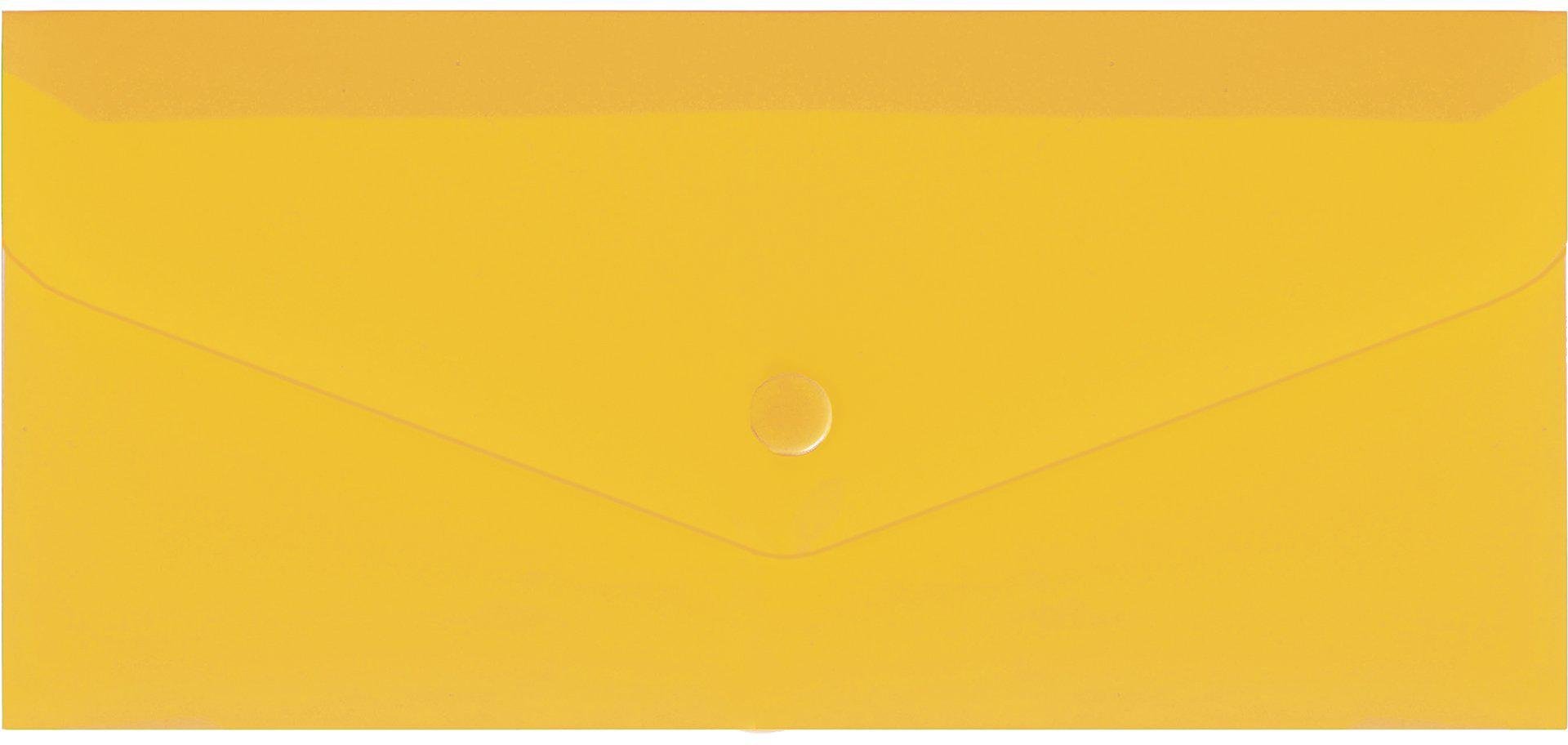 Папка-конверт Economix на кнопке E65 пластиковая глянцевая Желтый (E31306-05)