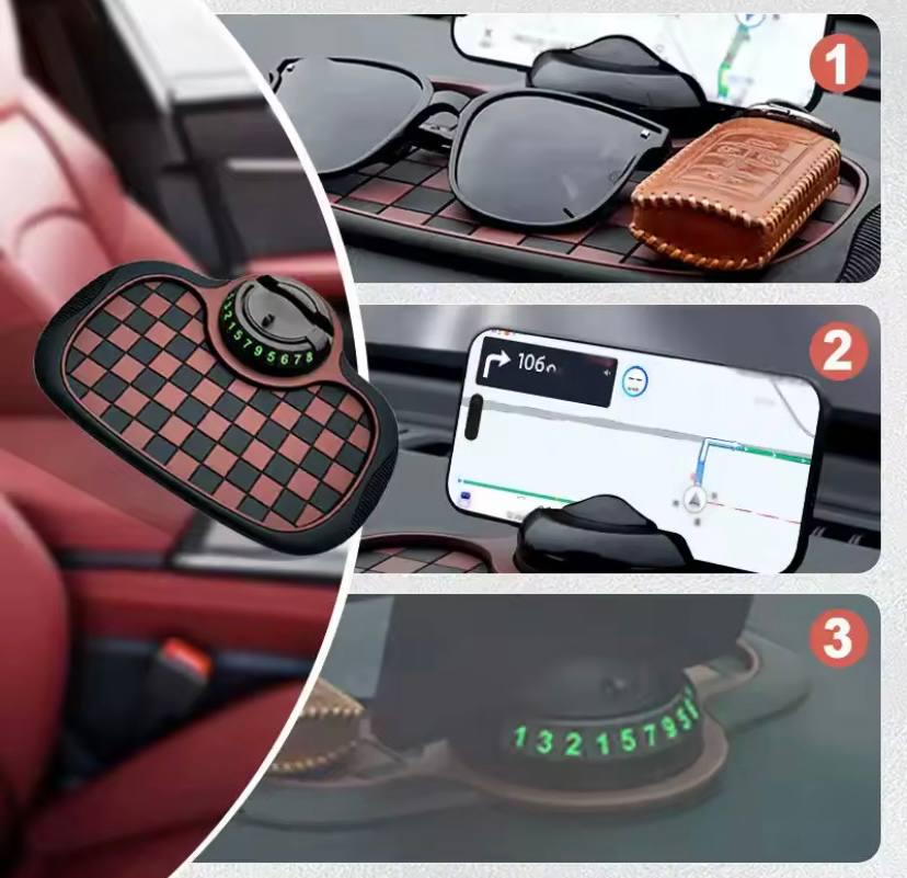 Коврик антискользящий для телефона с табличкой для номера на торпеду автомобиля (4bdb9f58) - фото 2