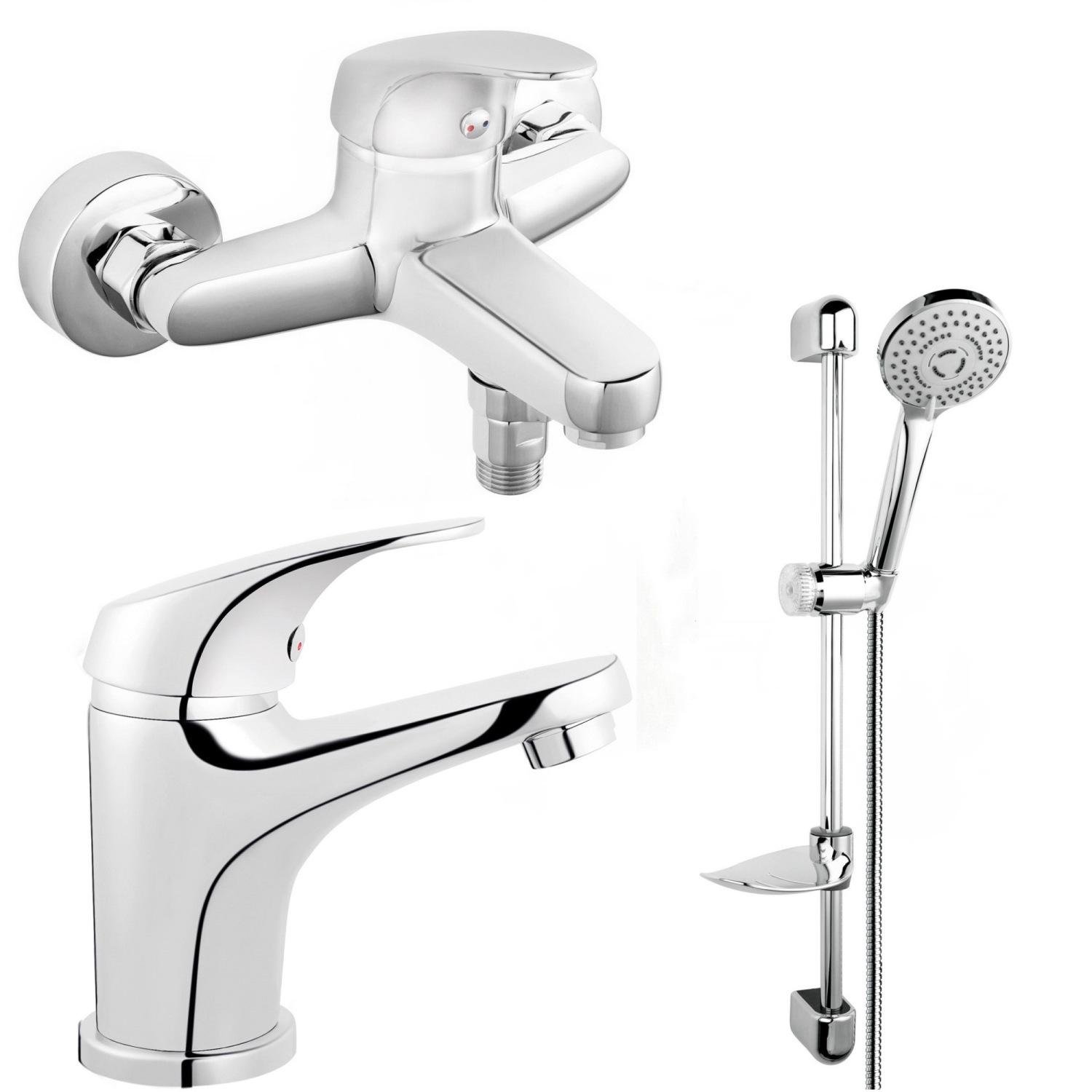 Набор смесителей для ванны Ferro 3в1 ONE BFO1+BFO2+N340 Хром (175127)