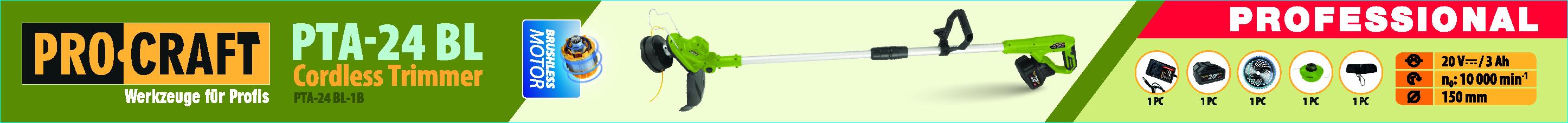 Тример акумуляторний Procraft PTA24BL 1 АКБ (030253) - фото 15 Тример акумуляторний Procraft PTA24BL 1 АКБ (030253) - фото 15