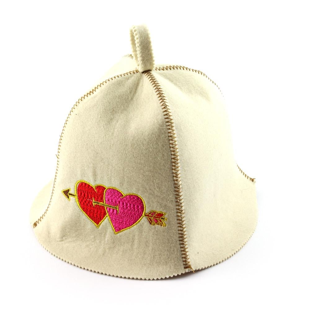 Банная шапка Luxyart Стрела амура искусственные фетр Белый (LA-477)