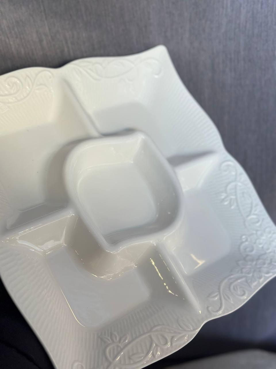 Менажниця TS Kitchen керамічна 33 см 5 секцій Білий (24628147) - фото 5 Менажниця TS Kitchen керамічна 33 см 5 секцій Білий (24628147) - фото 5