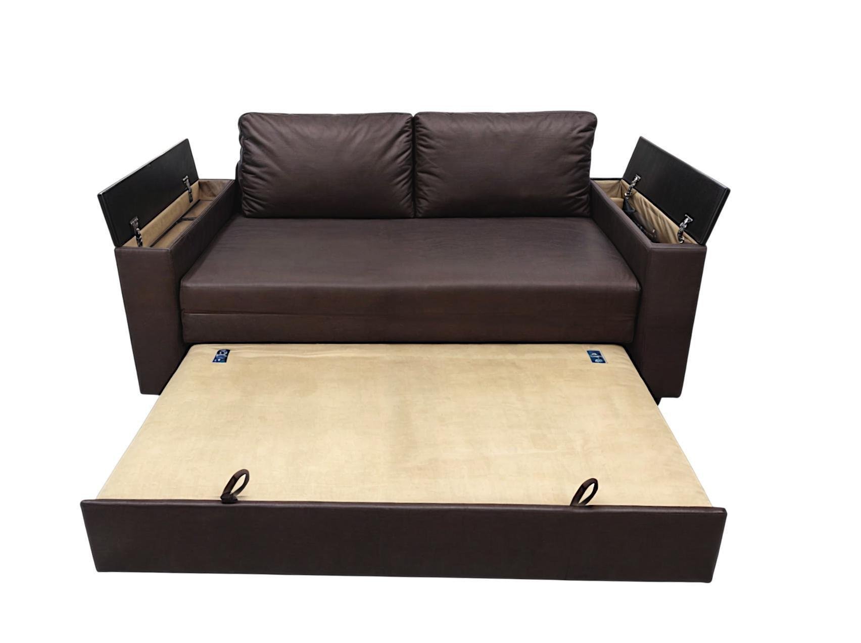 Диван-трансформер Tobi Sho Kubus-120 мягкий для гостиной велюр 1600х800х1000 мм Коричнево-серый - фото 5