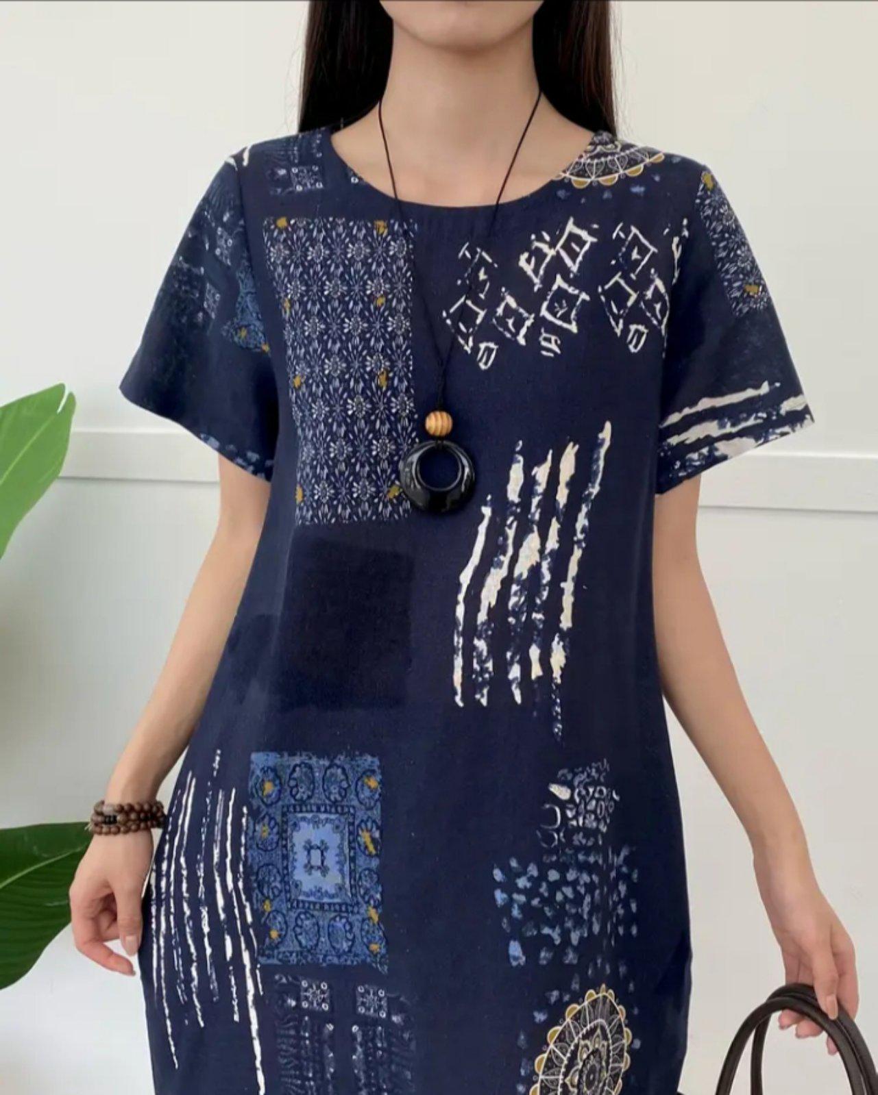 Сукня лляна М Синій (00207) - фото 2 Сукня лляна М Синій (00207) - фото 2