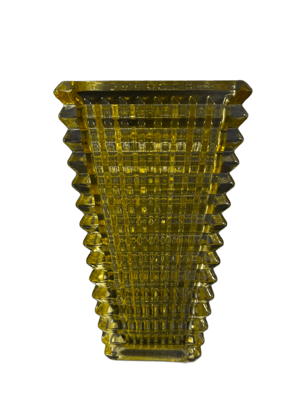 Ваза кришталева для квітів/декору/сухоцвітів прямокутна 22 см Жовтий (V201023 Y)