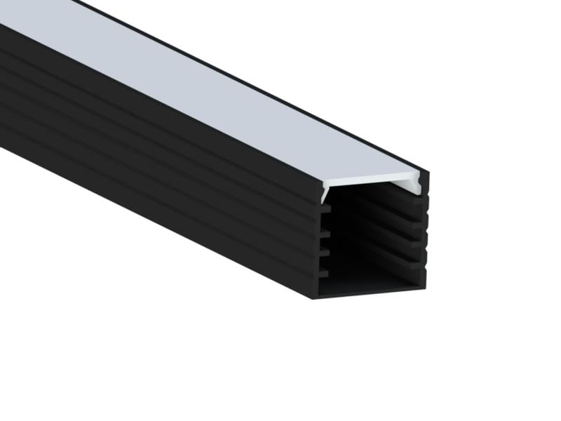 Профиль алюминиевый LEDUA АЛ-04-1 + рассеиватель для LED ленты накладной 3 м Черный (5010)