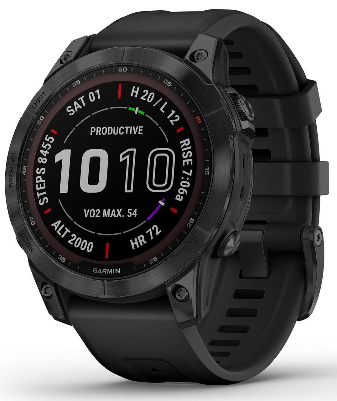 Смарт-годинник Garmin Fenix 7 Sapphire Solar Black DLC Titanium with Black Band (010-02540-34/35) Смарт-годинник Garmin Fenix 7 Sapphire Solar Black DLC Titanium with Black Band (010-02540-34/35)