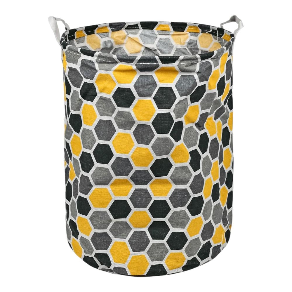 Корзина для белья складная тканевая Stenson Figures с ручками 35х45 см Разноцветная (R32353)