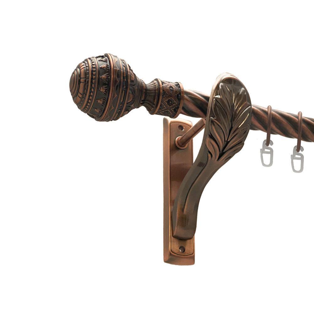 Карниз Orvit Арабеска металевий однорядний ретро скручена труба кільце металеве 25 мм 300 см Мідь (00-00016341)