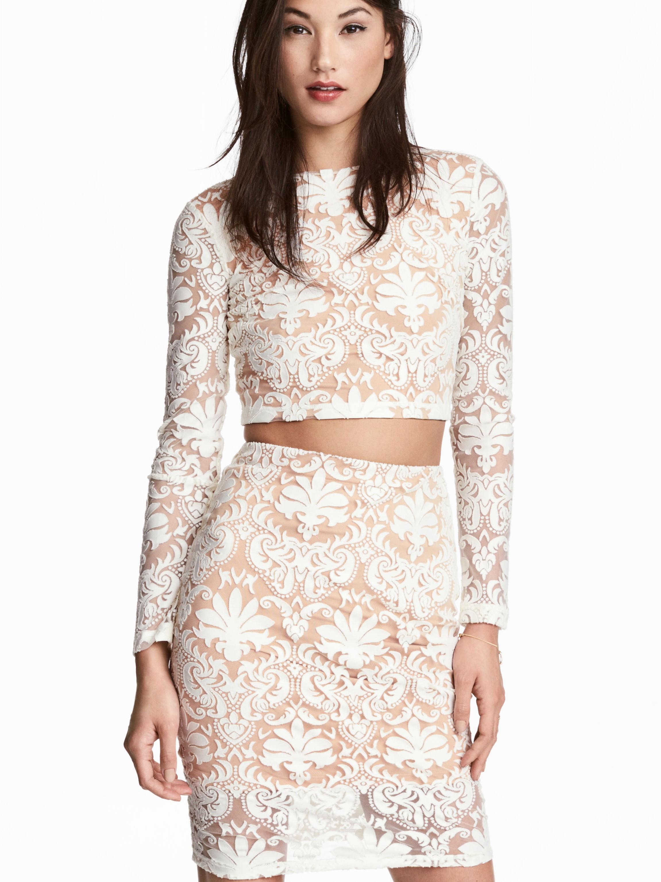 Юбка кружевная р. 38 Бело-бежевый (2007011arl)