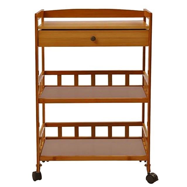 Этажерка для ванной из дерева на колесиках Лампарона Охра (АБТ-006904)