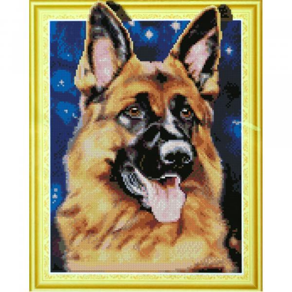 Алмазная картина Идейка Немецкая овчарка 40х50 см (FA20288-mt)