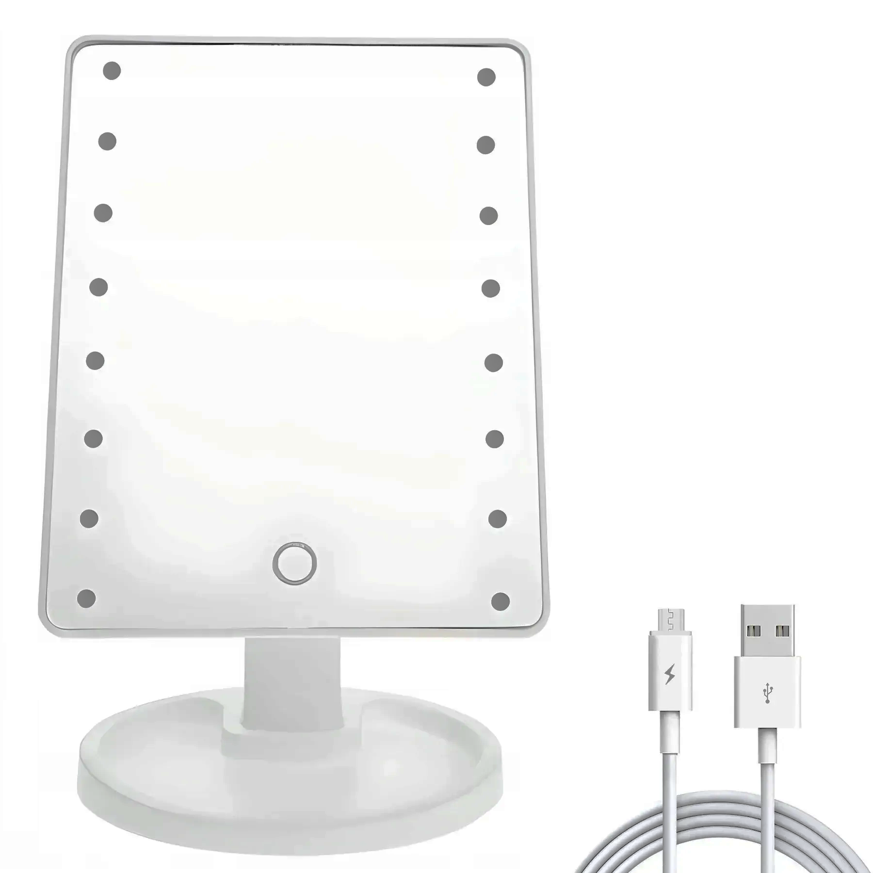 Зеркало для макияжа с подсветкой на батарейках/USB NJ-230 22x17 см Белый (25660541)