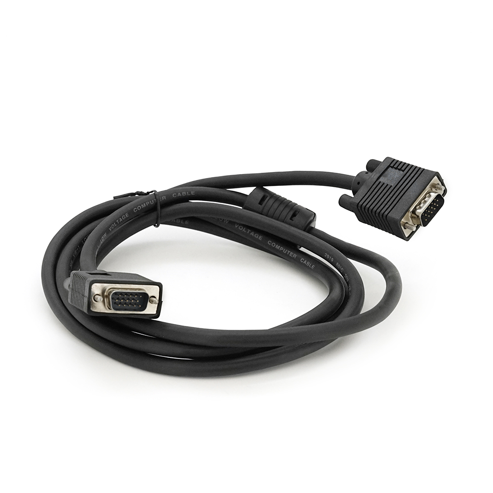 Кабель VGA Merlion male-male з феритом для моніторів 2 м Чорний (YUT_V10030)