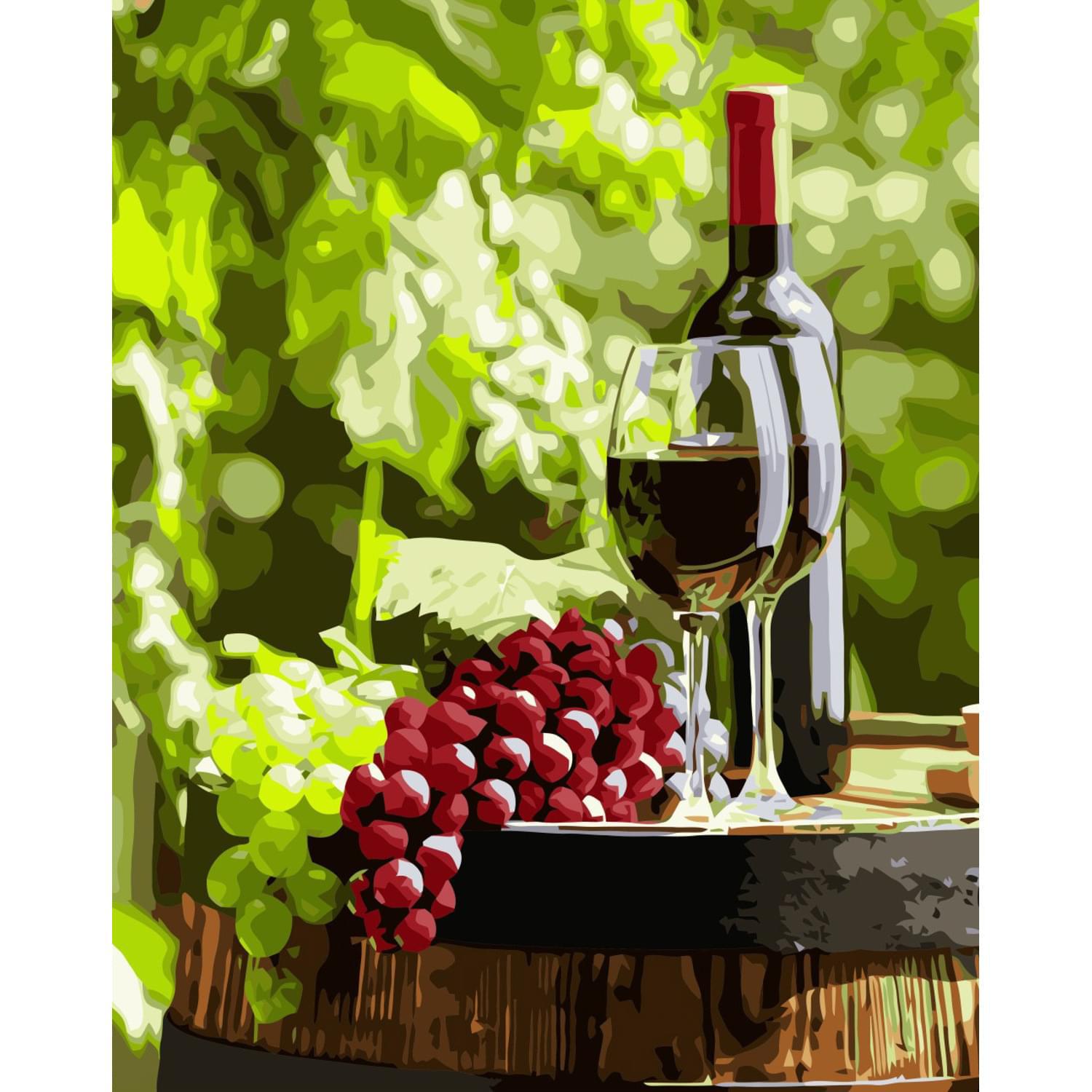 Картина за номерами Strateg Преміум Побачення з вином 40х50 см (VA-3308)