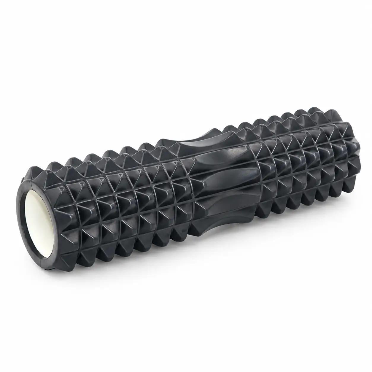 Ролик массажный для спины и мышц MuvNext 45x12 см рельефный Foam Roller PVC/Foam Черный (MN-FR4512-BL)