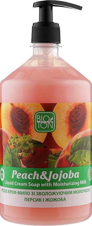 Мыло-крем жидкое Bioton Cosmetics Персик/Жожоба с увлажняющим молочком дозатор 1 л (15037)
