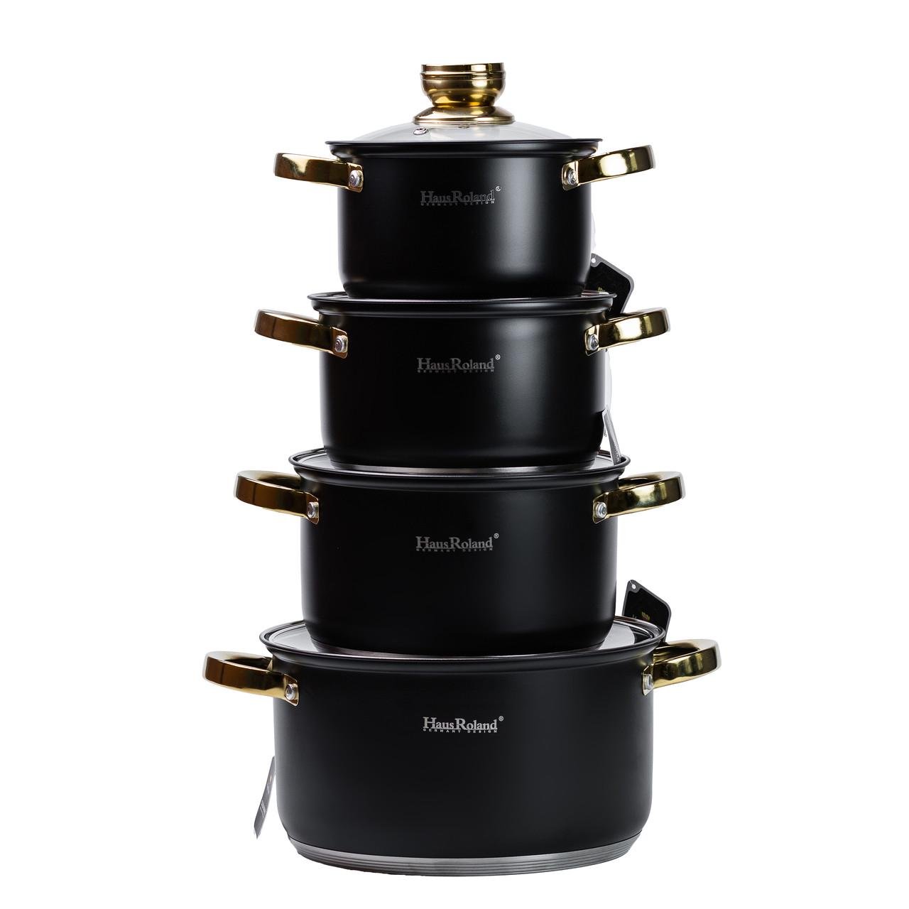 Набір каструль із нержавіючої сталі 6,1/3,9/2,8/2,1 л 4 шт. (4887) Набір каструль із нержавіючої сталі 6,1/3,9/2,8/2,1 л 4 шт. (4887)