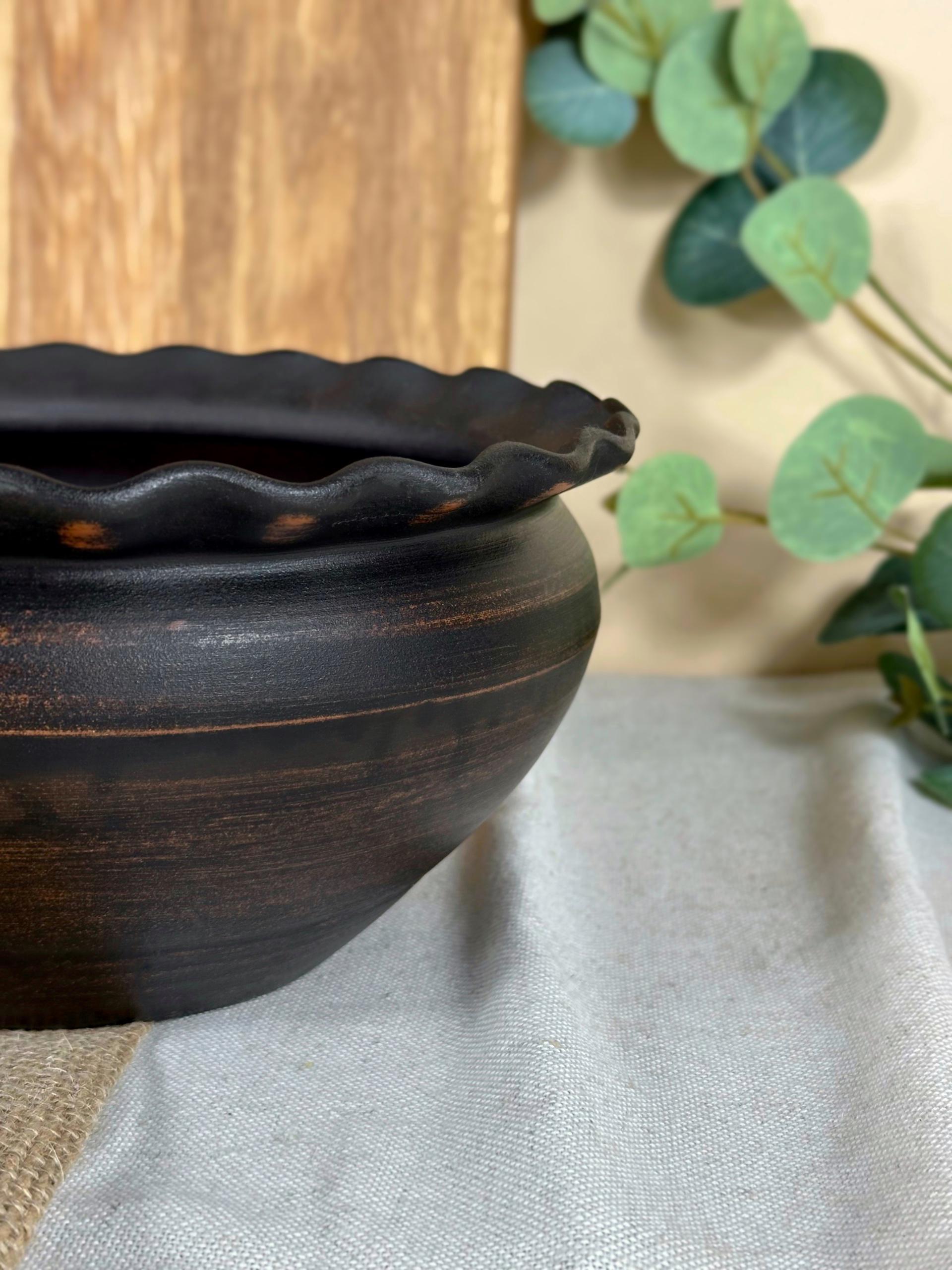 Макитра волна глиняная Гражда Гладка 2,5 л (13003-46) - фото 3 Макитра волна глиняная Гражда Гладка 2,5 л (13003-46) - фото 3