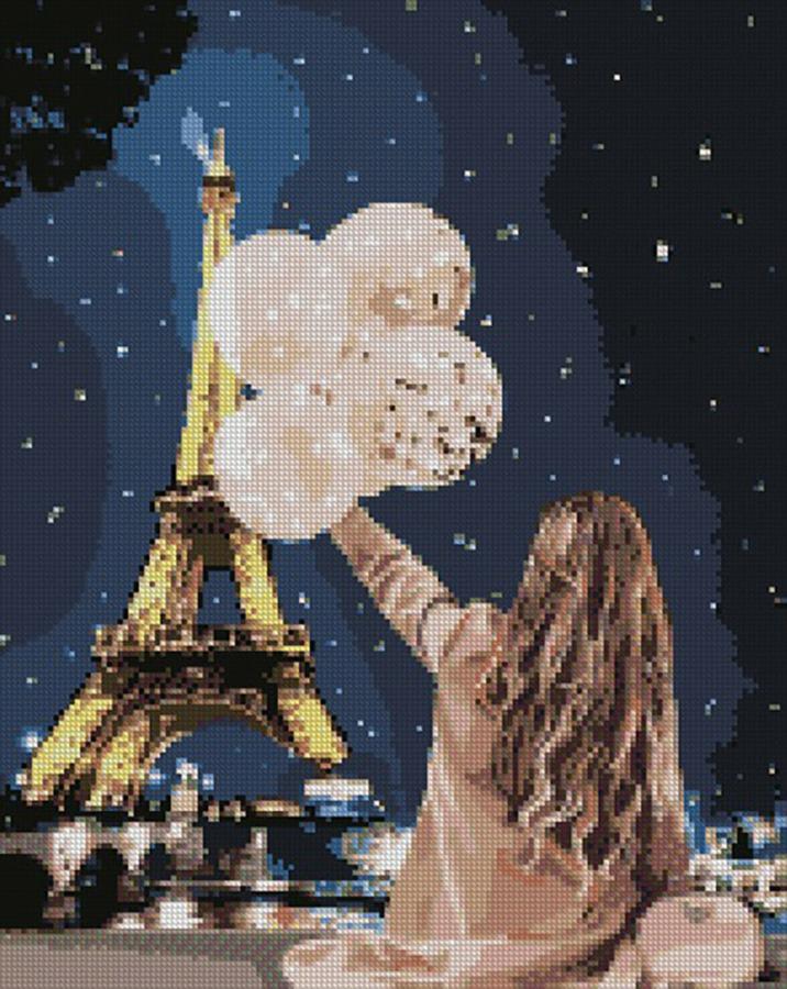 Алмазная мозаика Идейка Незабываемый вечер в Париже 40x50 см (AMO7048)