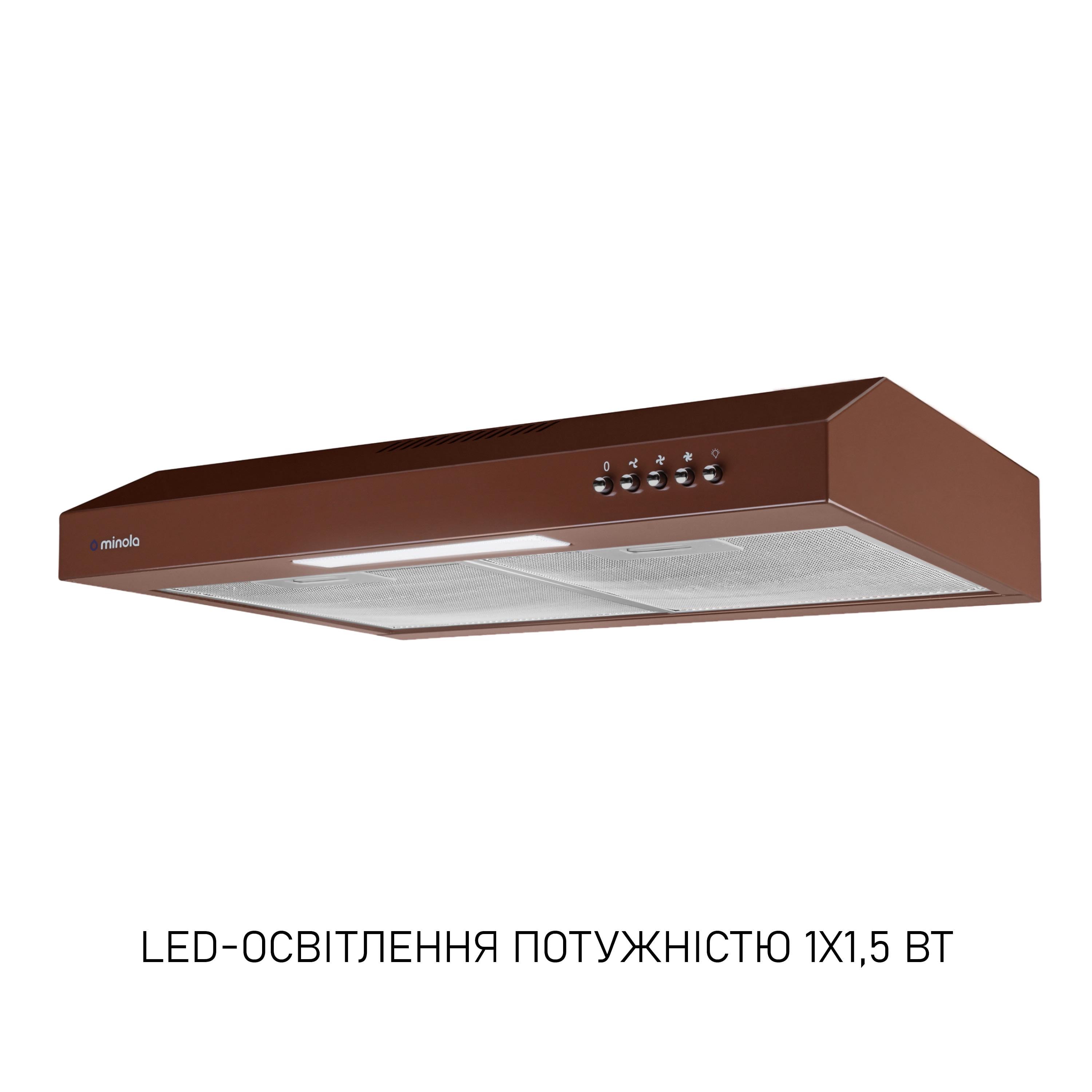 Вытяжка плоская Minola HPL 512 Brown (5902767908979) - фото 4