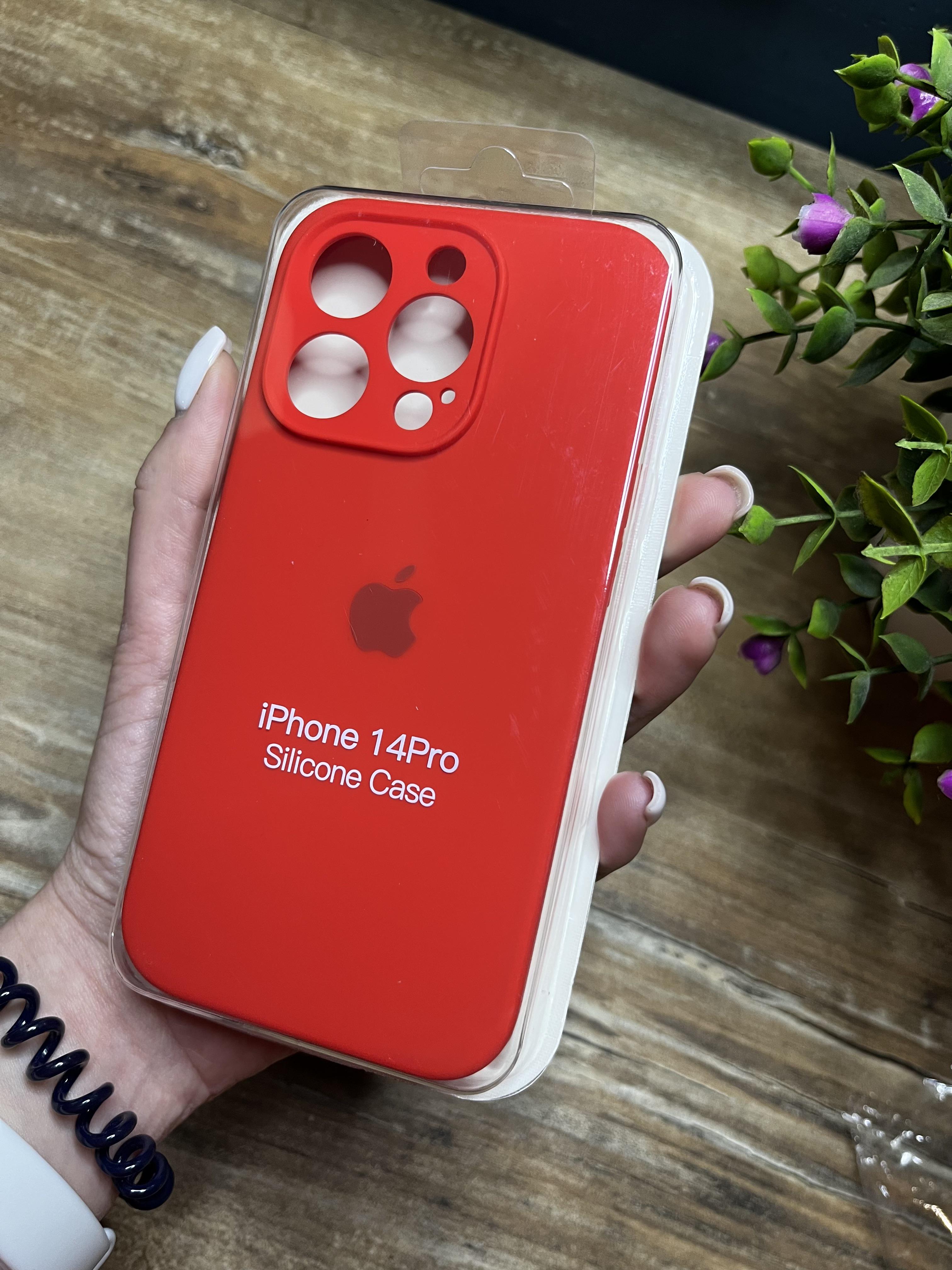 Чехол накладка на iPhone (Айфон) 14 Pro закрытый низ и закрытая камера silicone case full camera Apple
