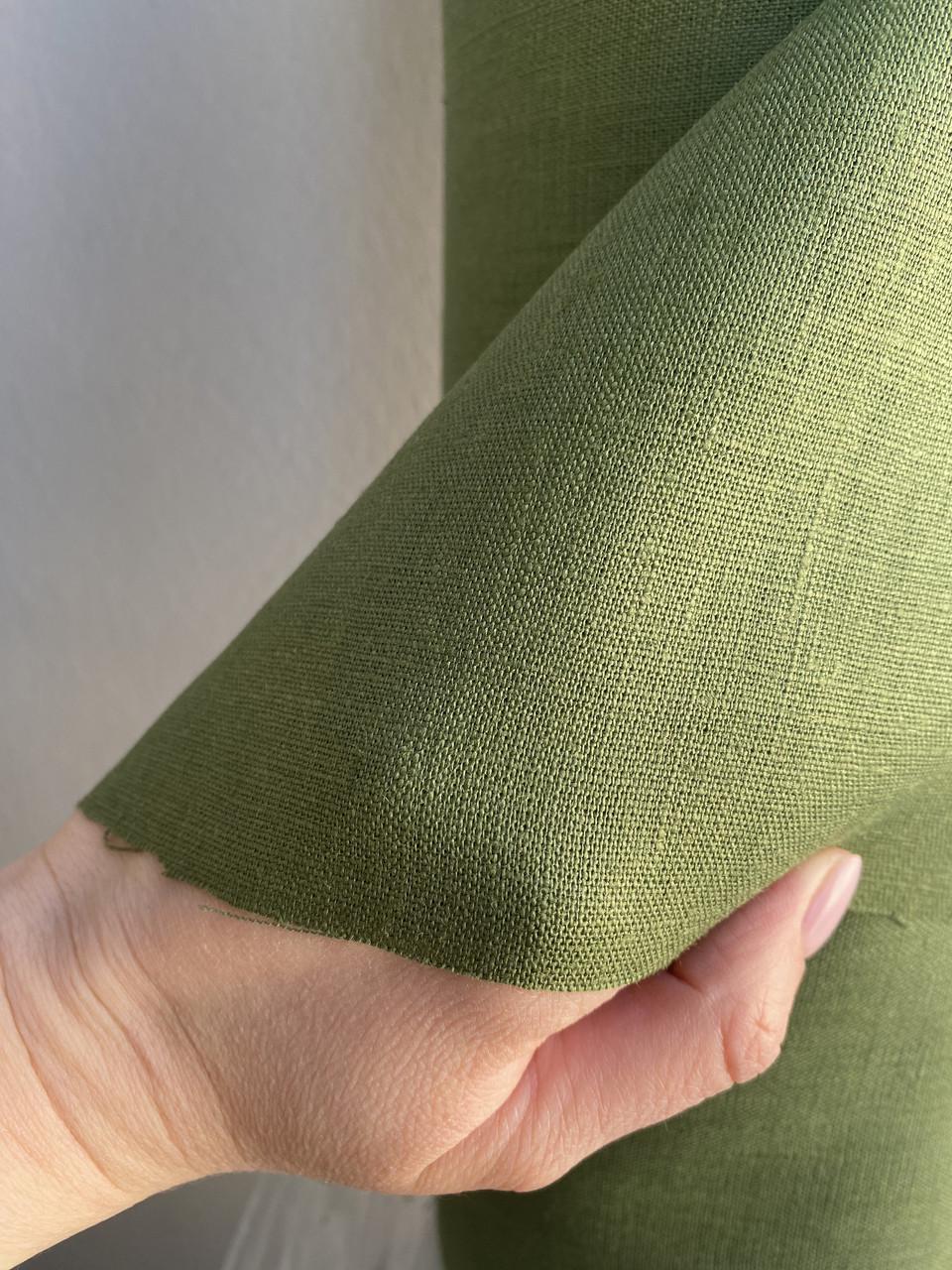 Ткань Linen Plus костюмная 100% лен Оливковый 054/372 - фото 8 Ткань Linen Plus костюмная 100% лен Оливковый 054/372 - фото 8