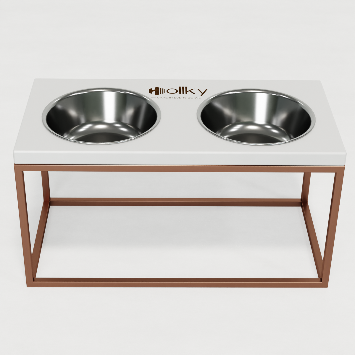 Миски на подставке для средних и больших собак Hollky Base L 2х0,95 л (BL-422120-GLWH) - фото 2