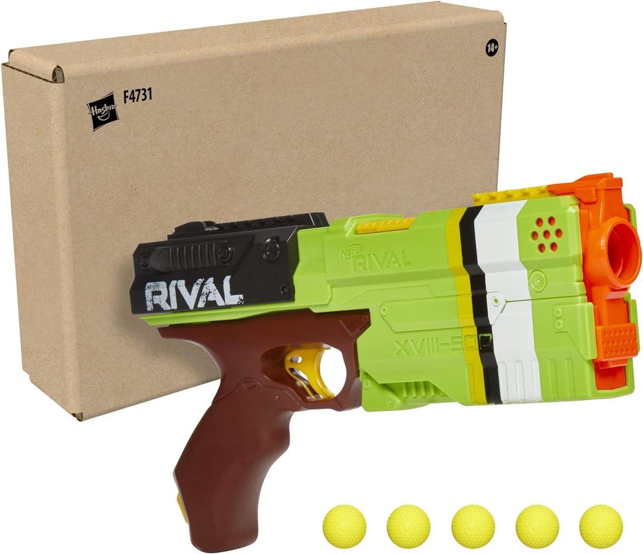 Бластер Nerf Соперник Кронос экстразеленый Rival Kronos Exclusive Green XVIII-500 (F4731) - фото 2 Бластер Nerf Соперник Кронос экстразеленый Rival Kronos Exclusive Green XVIII-500 (F4731) - фото 2