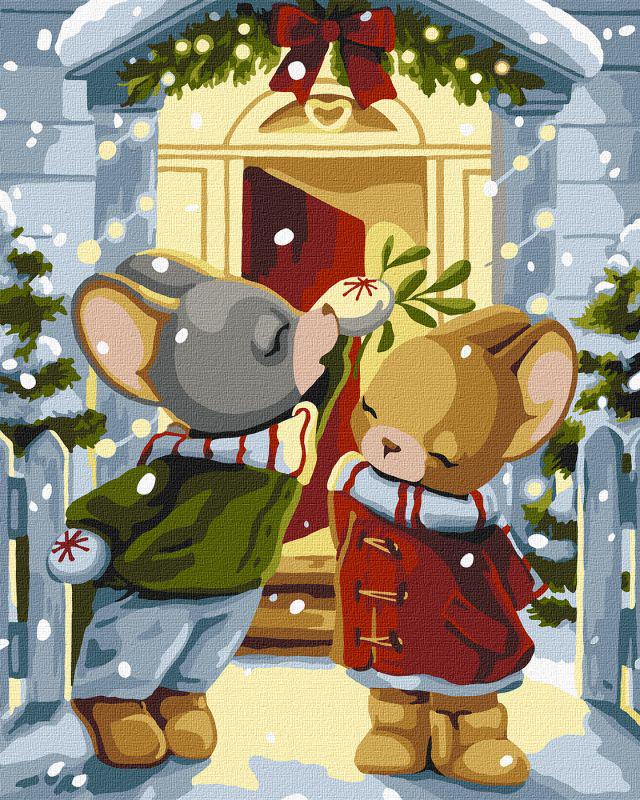 Набір для розпису по номерах Ideyka Під омелою КНО6552 40x50 см (MTT-171675)