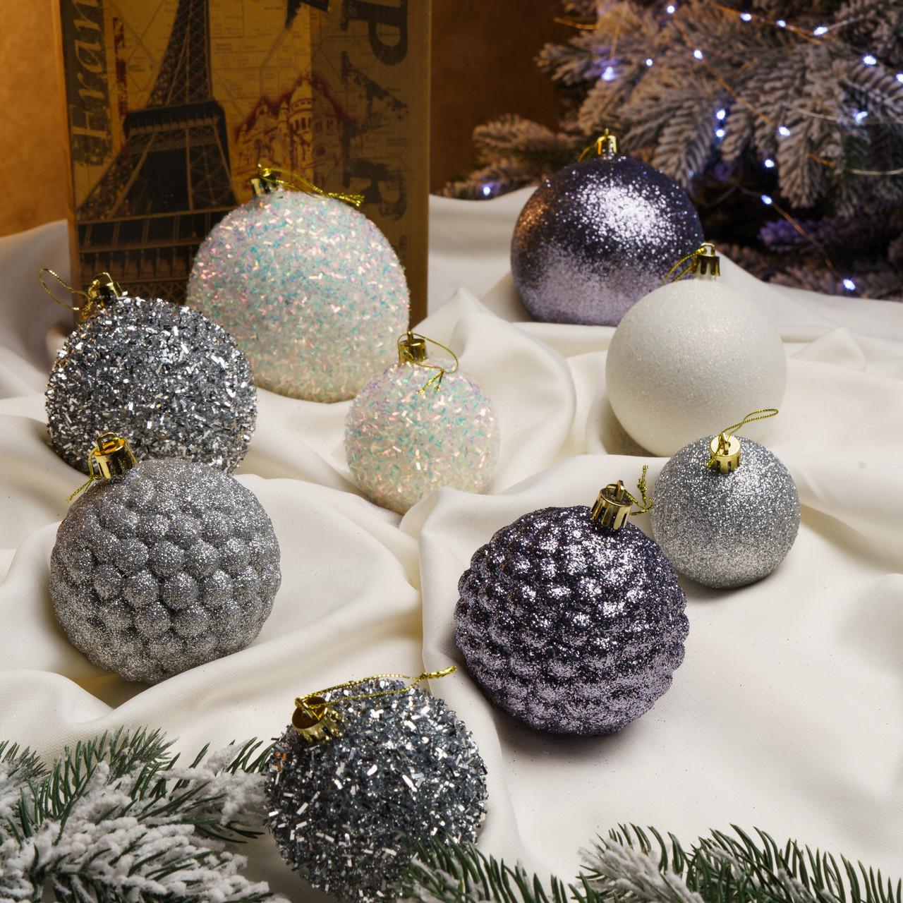 Набор шаров на елку Блеск 40 шт. Серебряный (2765836625) - фото 4 Набор шаров на елку Блеск 40 шт. Серебряный (2765836625) - фото 4