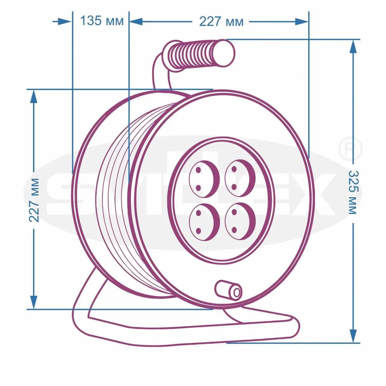 Катушка пустая без удлинителя SVITTEX SV-027-IP44 до 50 м IP44 (20013) - фото 2