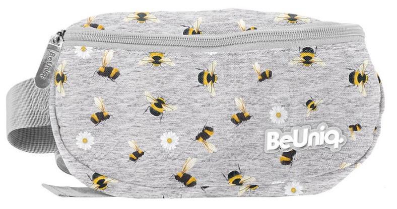 Сумка-бананка набедренная Paso PPEE20-510 с пчелками Серый