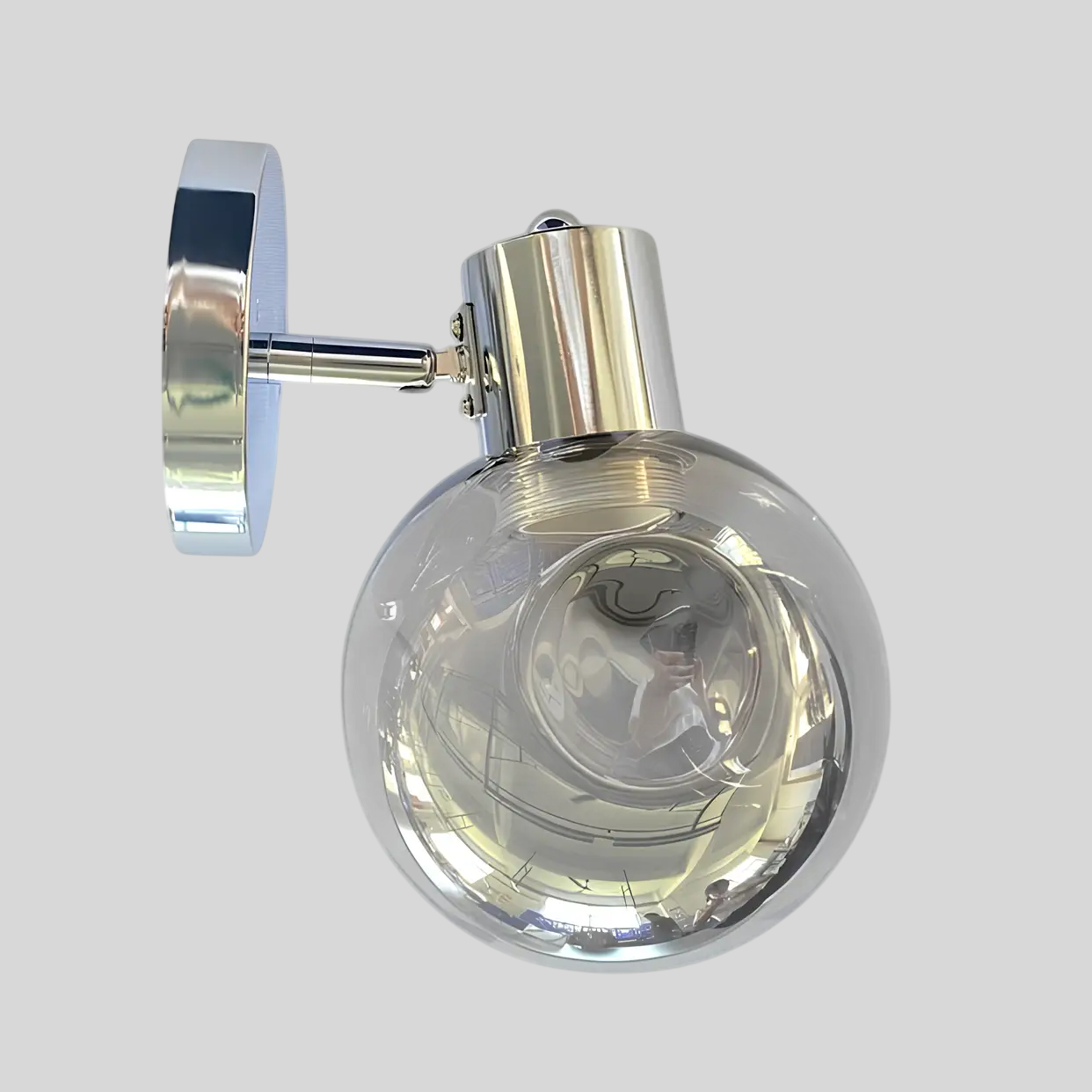 Бра Valeso со стеклянным поворотным плафоном под одну лампу Е27 Хром (B-91180B/1)