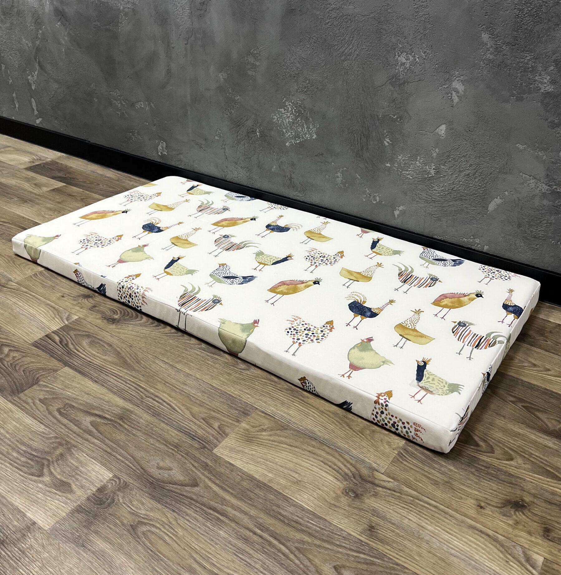 Матрас Comfort Home Chickens на подоконник/каркасы/поддоны/садовая мебель 120х40х5 см