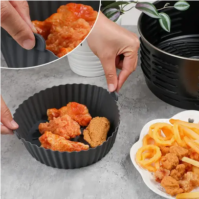 Форма силиконовая вкладыш для аэрогрилей и аэрофритюрниц Черный (Q-1288) - фото 3