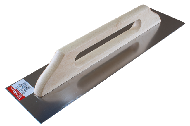 Терка WoffMann гладкая из нержавеющей стали с деревянной ручкой 130х480 мм