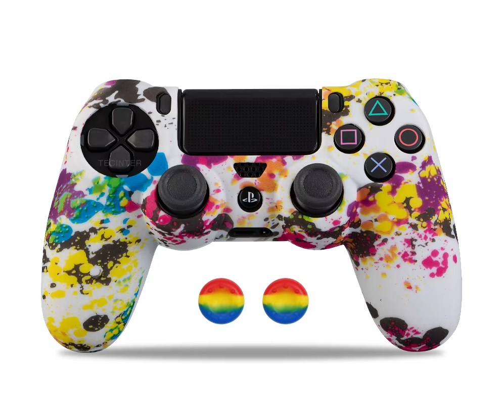 Чехол силиконовый для геймпада PS4 Dualshock 4 Painting Rainbow
