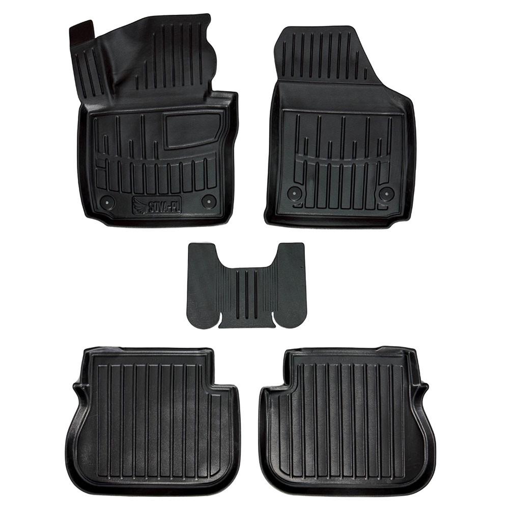 Коврики в салон SOVA-PL для Volkswagen Caddy III 2003-2020 резиновые 5 шт. Черный (28800524)