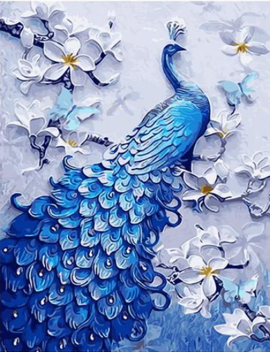 Набор для рисования по номерам ColorArt Роскошная пава MSP325 с подрамником 40x50 см