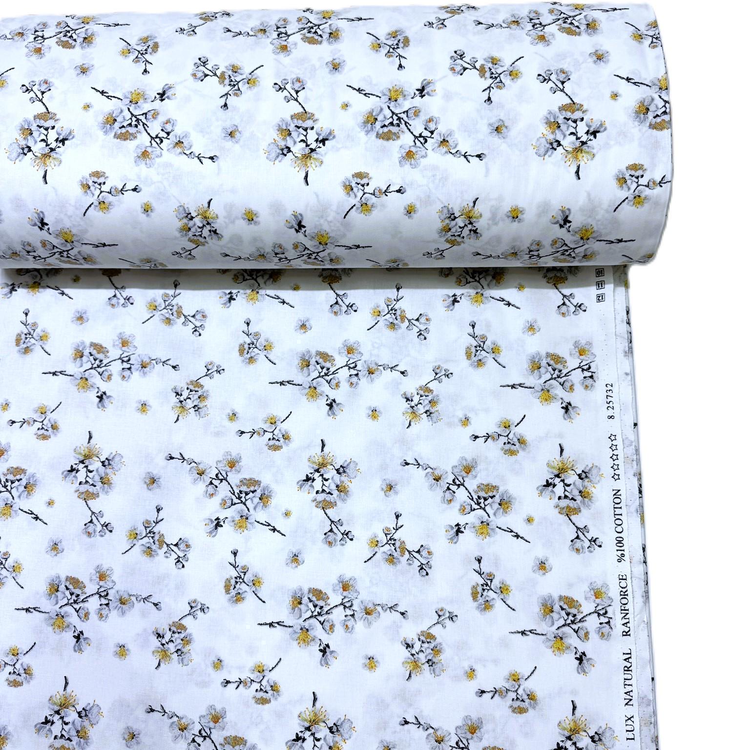 Ткань для постельного белья ранфорс цветущие ветки 240 см (8/25732/12 03080)