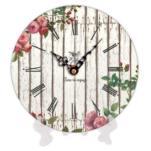 Часы настенные круглые Presentville Time to enjoy Flowers 18 см (CH18 F 15S012)