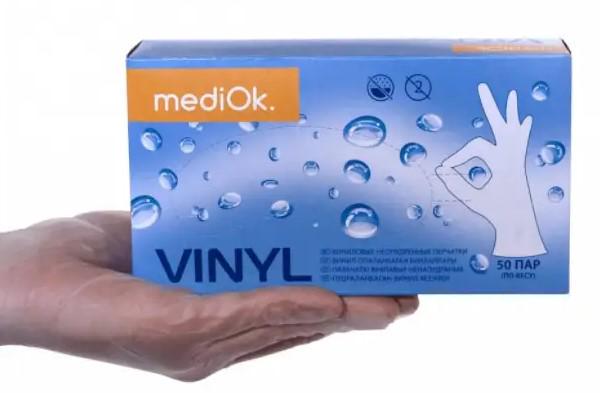 Перчатки MediOk виниловые неопудренные 100 шт. L Прозрачный - фото 3
