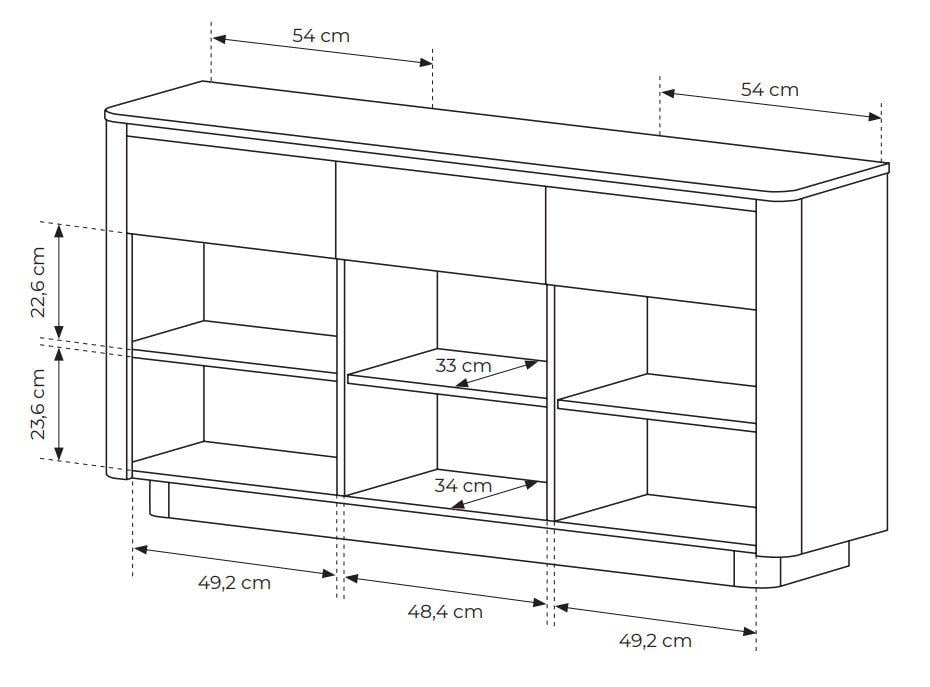 Комод Perfect Home Torro 3D3S/163 3-дверний з 3 шухлядами Дуб кремона/Чорний (PFH-091415) - фото 4 Комод Perfect Home Torro 3D3S/163 3-дверний з 3 шухлядами Дуб кремона/Чорний (PFH-091415) - фото 4