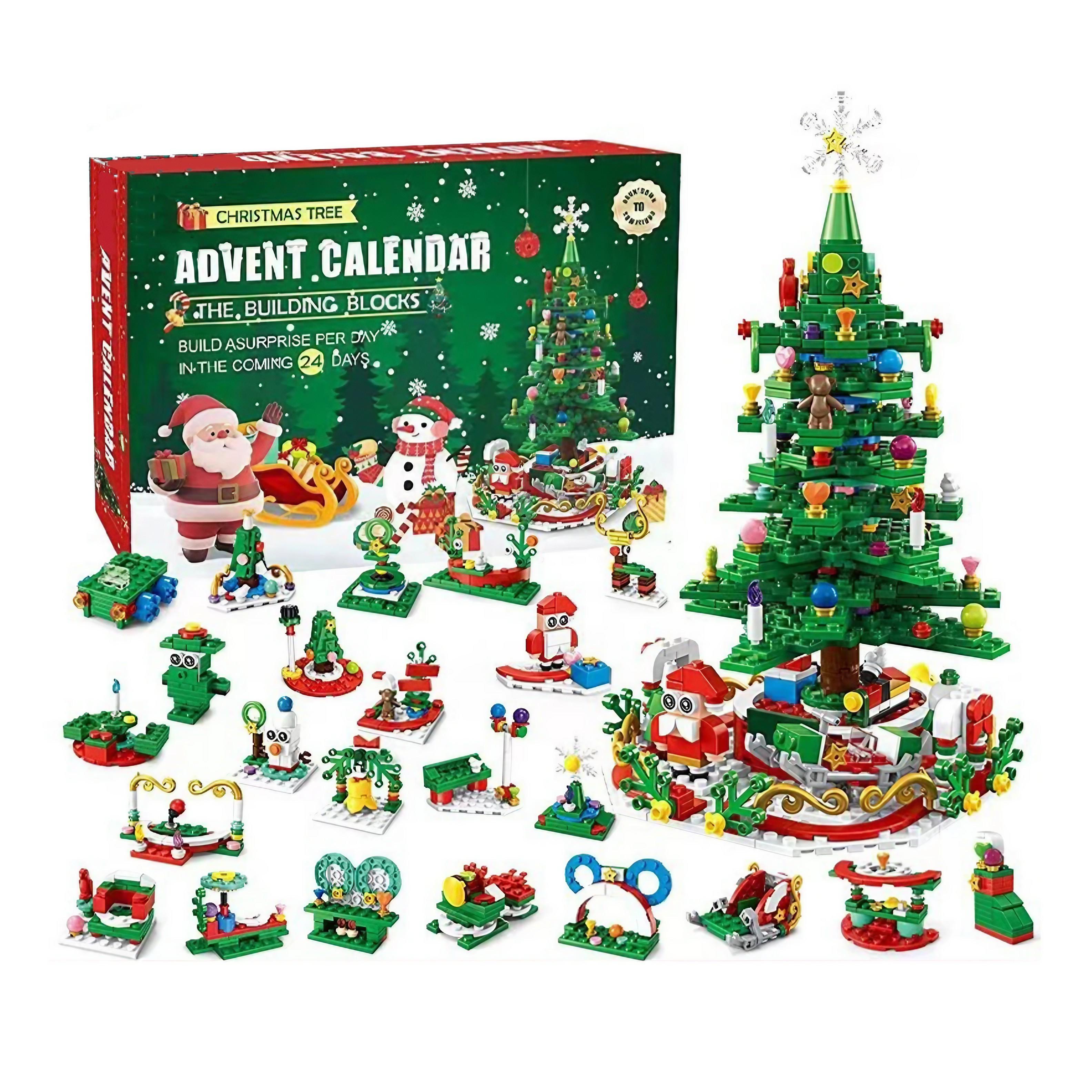 Конструктор 3D Адвент детский календарь для мальчика и девочки рождественский/новогодний 701 эл. (30328525)