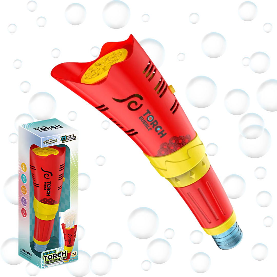 Пистолет мыльных пузырей для детей с LED подсветкой на аккумуляторе Красный