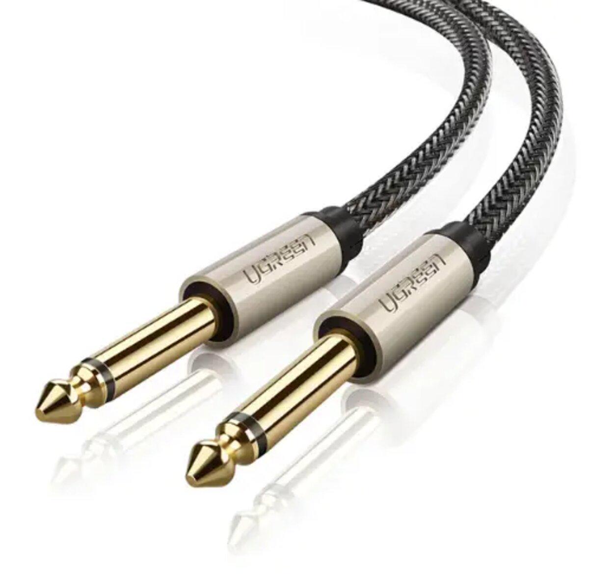 Аудиокабель UGREEN AV128 6,3 мм Male to Male Audio Cable 200 см Gray (602173)