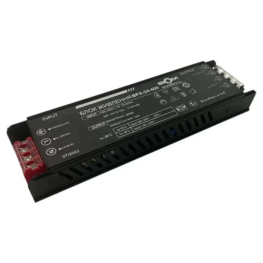 Блок живлення Biom Professional DC BPX-24-400 24V 400W 16,6A 217x60x29 мм (BPX-24-400)