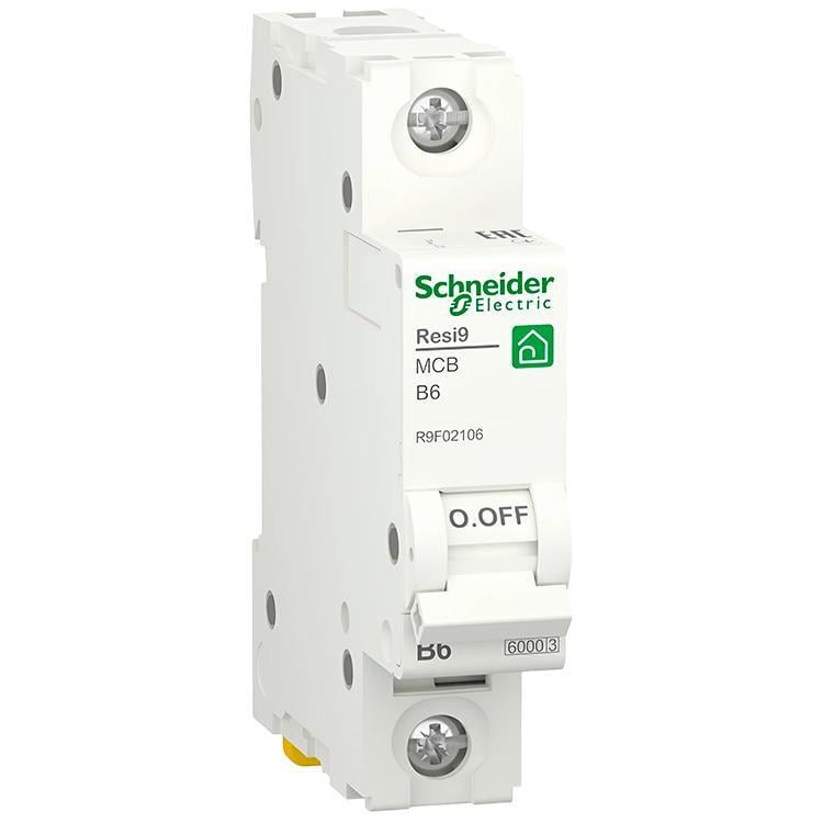 Автоматический выключатель Schneider Electric RESI9 6кА 1P 6A B (R9F12106)